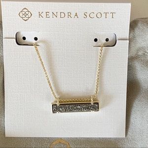Kendra Scott Leanor Gold Necklace Platinum Drusy